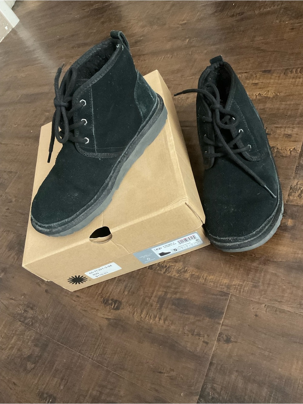 UGG Kids Black Suede Chukka Boots